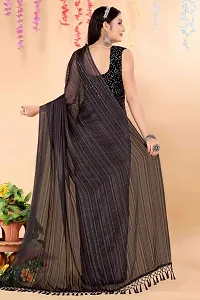 Elegant Black Chiffon Saree with Blouse piece For Women-thumb2