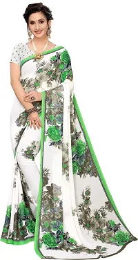 Women Stylish Art Silk Printed Saree with Blouse piece-thumb2