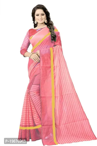 Women Stylish Cotton Silk Printed Saree with Blouse piece-thumb0