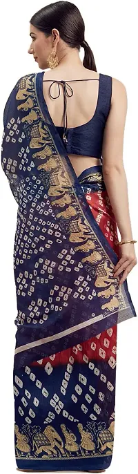 Women Stylish Georgette Solid Saree with Blouse piece-thumb2