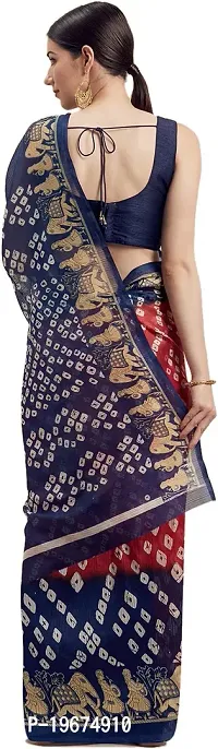 Women Stylish Georgette Solid Saree with Blouse piece-thumb3