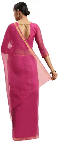 Women Stylish Art Silk Solid Saree with Blouse piece-thumb1