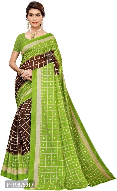 Women Stylish Silk Blend Printed Saree with Blouse piece-thumb0