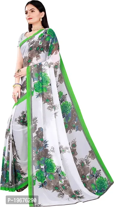 Women Stylish Georgette Printed Saree with Blouse piece-thumb2