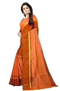 Women Stylish Cotton Silk Striped Saree with Blouse piece-thumb3