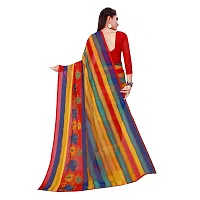 SAADHVI Women's Multi Georgette Colour Block Printed Saree With Unstithed Blouse(FL-Georgette34, Free Size) | Free Size-thumb3