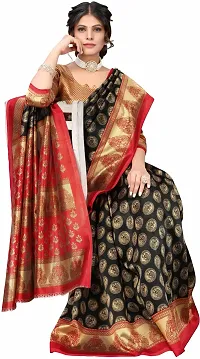 Women Stylish Net Printed Saree with Blouse piece-thumb2