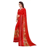 Stylish Georgette Multicoloured Printed Saree With Blouse Piece For Women-thumb3