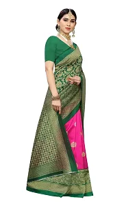 Stylish Art Silk Pink Printed Saree With Blouse Piece For Women-thumb2