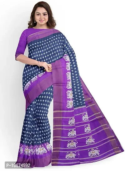 Women Stylish Art Silk Printed Saree with Blouse piece-thumb0