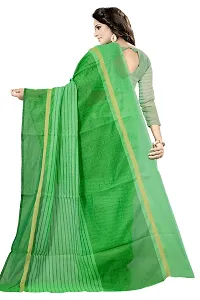 Stylish Cotton Silk Green Printed Saree With Blouse Piece For Women-thumb2