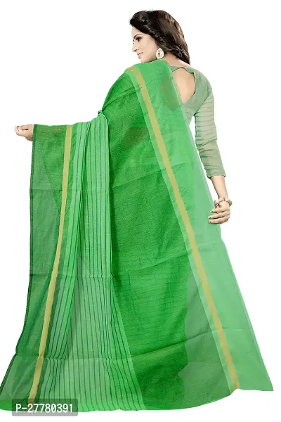 Stylish Cotton Silk Green Printed Saree With Blouse Piece For Women-thumb3