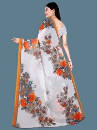 Stylish Orange Cotton Silk Printed Saree with Blouse piece For Women-thumb2