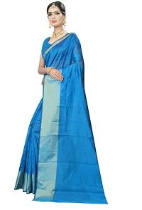 Women Stylish Cotton Silk Solid Saree with Blouse piece-thumb1