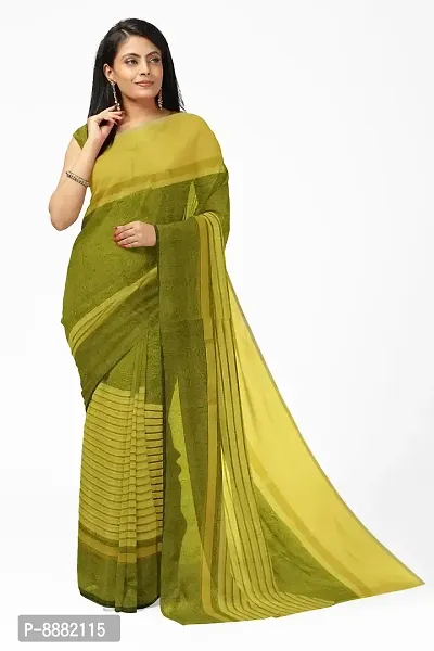 Stylish Fancy Cotton Silk Daily Wear Striped Saree With Blouse Piece For Women-thumb0