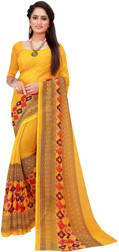 Stylish Fancy Georgette Saree With Blouse Piece For Women