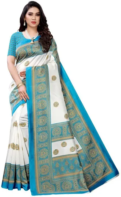 Art Silk Printed Sarees with Blouse piece