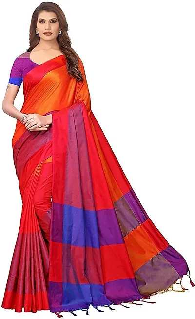 Elegant Art Silk Saree With Blouse Piece For Women