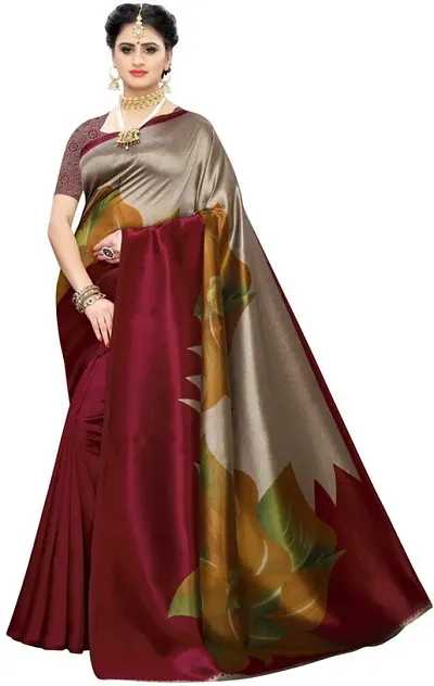 Stylish Art Silk Printed Sarees with Blouse