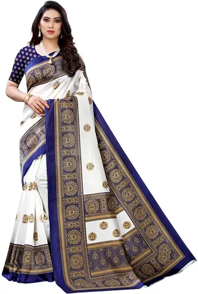 On Trend Art Silk Printed Sarees With Blouse Piece