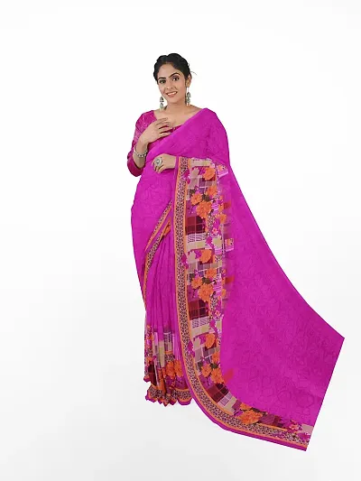 Trendy Georgette Saree with Blouse piece For Women