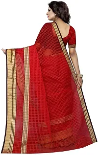 Stylish Fancy Cotton Silk Kota Doria Self Pattern Saree With Blouse Piece For Women-thumb1