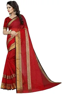 Stylish Fancy Cotton Silk Kota Doria Self Pattern Saree With Blouse Piece For Women-thumb3