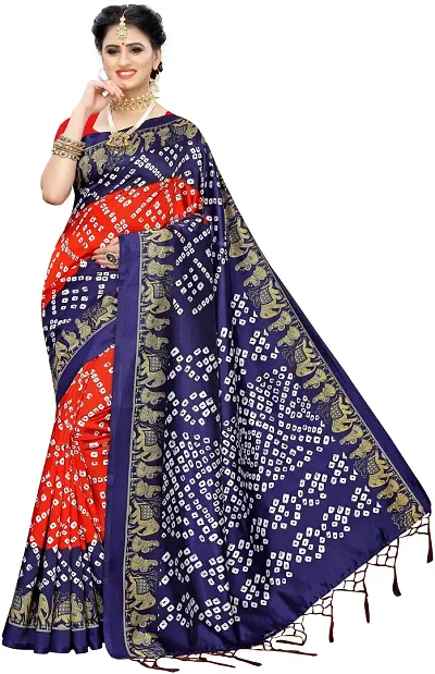 Attractive Art Silk Saree with Blouse piece 