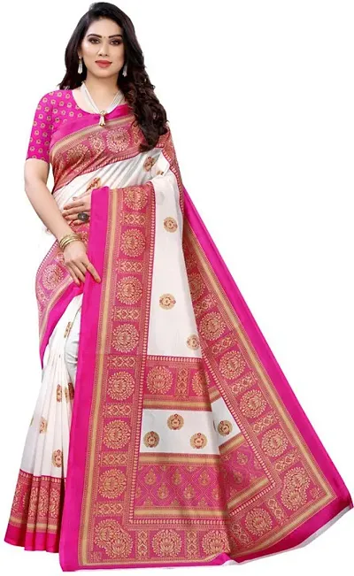 Fabulous Art Silk Printed Saree with Blouse piece