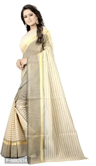 Stylish Fancy Cotton Silk Bollywood Solid Saree With Blouse Piece For Women-thumb2