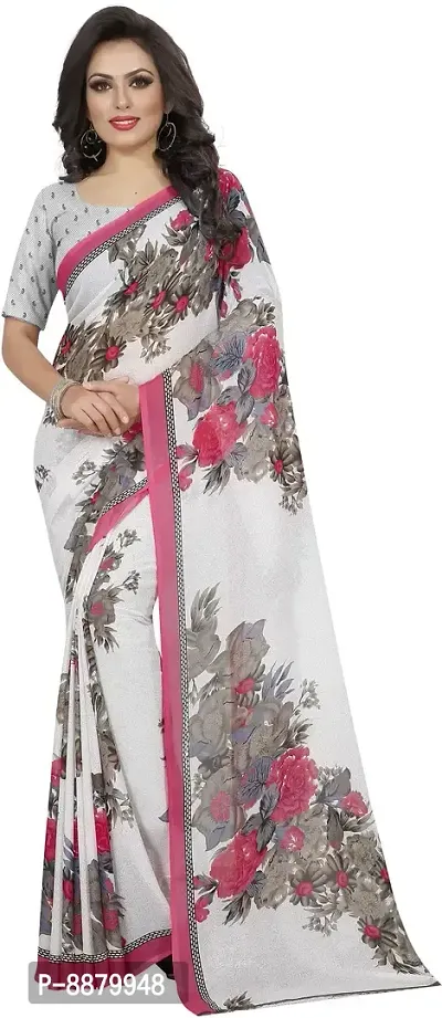 Stylish Fancy Georgette Daily Wear Printed Saree With Blouse Piece For Women