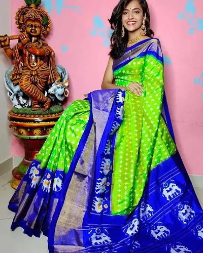 Beautiful Art Silk Saree with Blouse piece