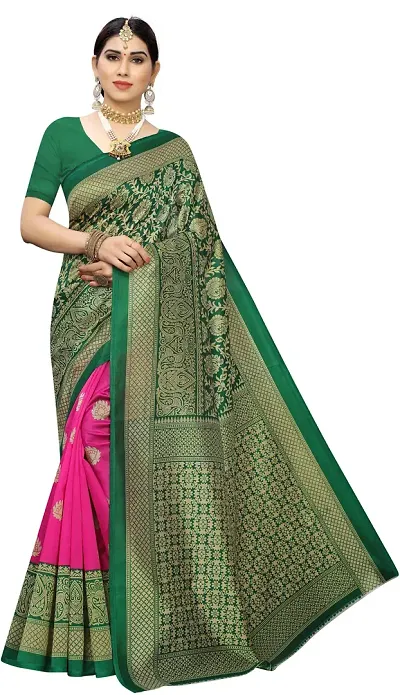 Alluring Art Silk Saree with Blouse piece 