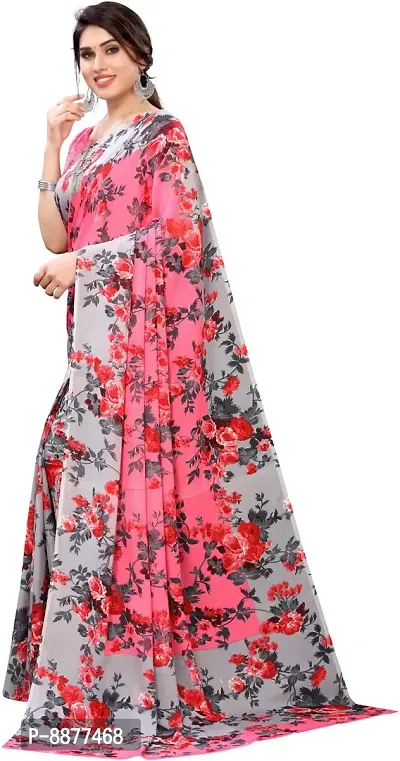 Stylish Fancy Georgette Bollywood Printed Saree With Blouse Piece For Women-thumb2