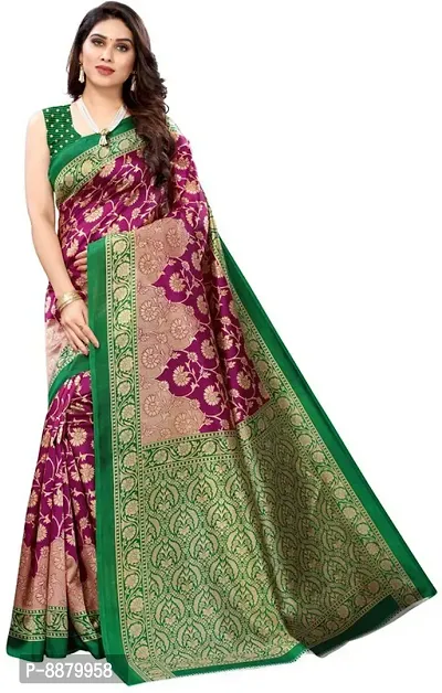 Stylish Fancy Art Silk Bollywood Woven Design Saree With Blouse Piece For Women-thumb0