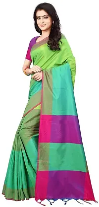 Stylish Fancy Silk Blend Assam Silk Solid Saree With Blouse Piece For Women-thumb2
