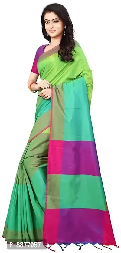 Stylish Fancy Silk Blend Assam Silk Solid Saree With Blouse Piece For Women-thumb3