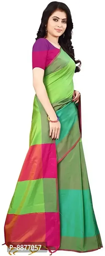 Stylish Fancy Silk Blend Assam Silk Solid Saree With Blouse Piece For Women-thumb4