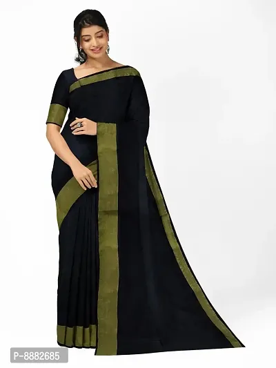 Stylish Fancy Cotton Silk Daily Wear Self Pattern Saree With Blouse Piece For Women