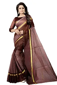 Stylish Fancy Cotton Silk Daily Wear Striped Saree With Blouse Piece For Women Pack Of 2-thumb1