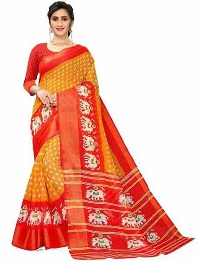 Attractive Bandhani Zari Border Saree with Blouse piece