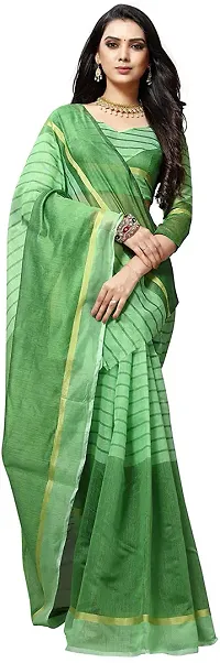 Trending Cotton Silk Saree with Blouse piece 