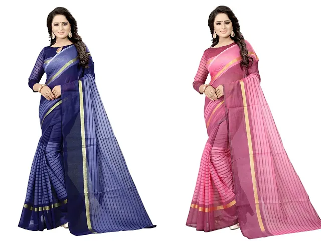 Hot Selling Cotton Silk Saree with Blouse piece 