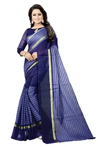 Stylish Fancy Cotton Silk Daily Wear Striped Saree With Blouse Piece For Women Pack Of 2-thumb1