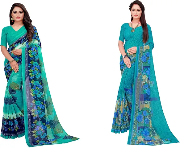 Glamorous Georgette Saree with Blouse piece 