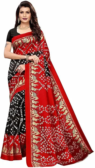On Trend Art Silk Printed Sarees With Blouse Piece