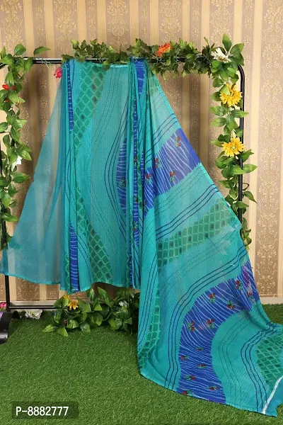 Stylish Fancy Georgette Bandhani Printed Saree With Blouse Piece For Women