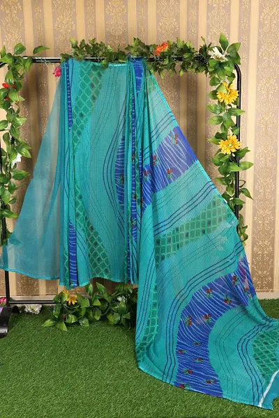 Attractive Georgette Saree with Blouse piece 