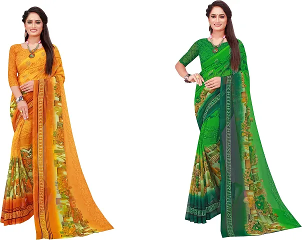 Trending Georgette Saree with Blouse piece 