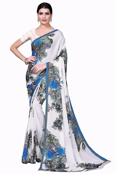 Women Stylish Georgette Saree with Blouse piece